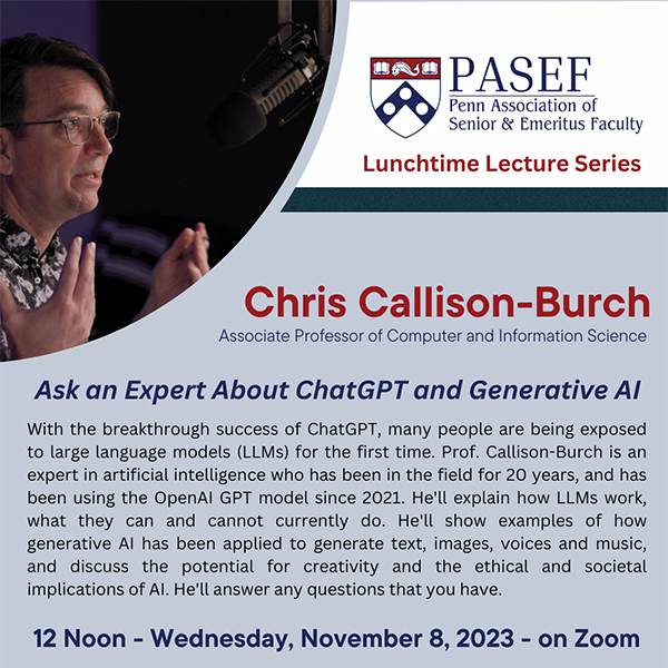 Callison-Burch Lecture Invite