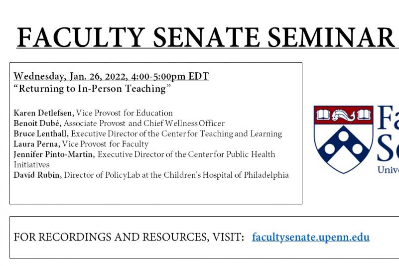 Part of the Faculty Senate Seminar Series - Click here for the full recording